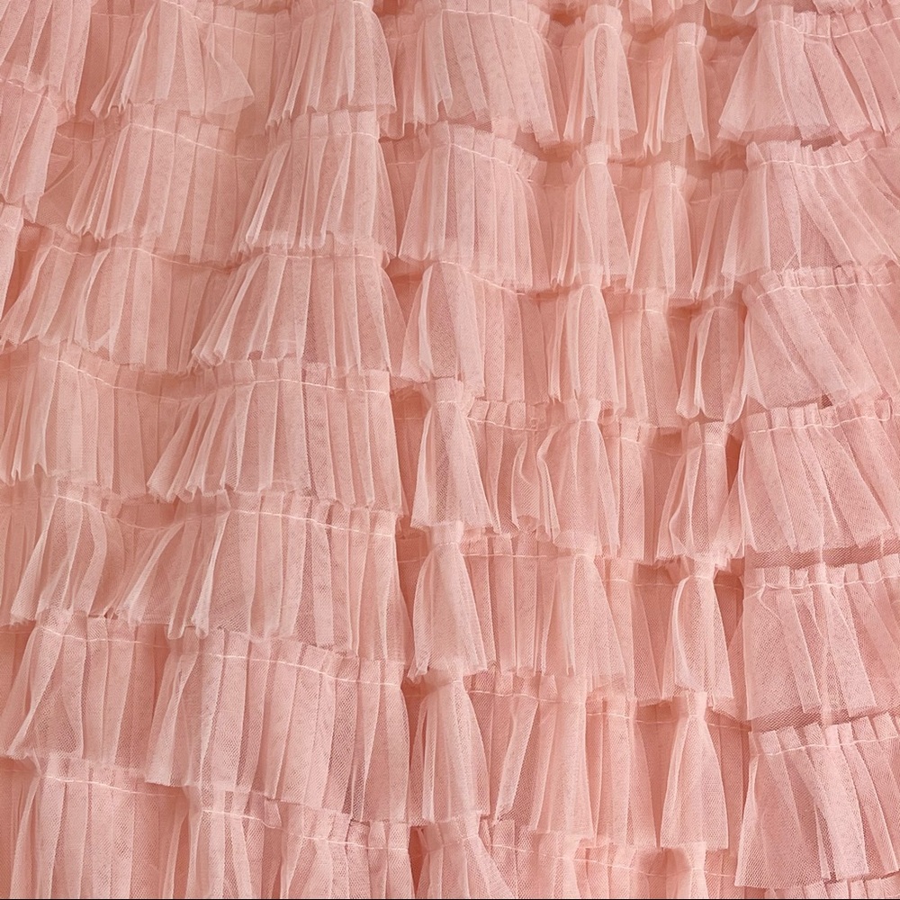 📌 L’ATISTE Chiffon Maxi Dress Multi-Tiered Pleated Ruffles Stretchy Bodice Lined - Picture 14 of 16